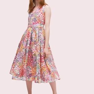 floral dots burnout dress